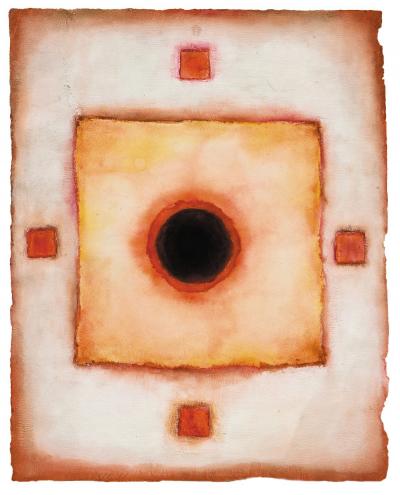 Urszula Broll, „Mandala”, 1966, tempera, kolaż , papier, 61,5 x 48 cm