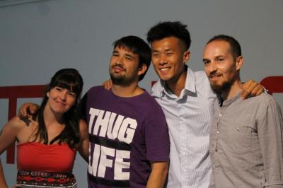 Artyści rezydenci, od lewej Naza del Rosal, Juan Rico, Winston Lau i Kostas Tzimoulis, fot. Justyna Łabądź
