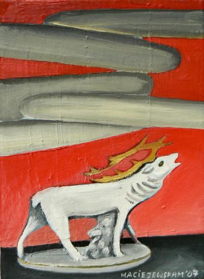 Maja Maciejewska, Chiń́ski rogacz, 2007, olej, płótno, 22 x 16 cm
