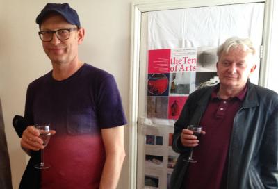  Otwarcie wystawy THE TEN OF ARTS, 2 lipca 2016, Galeria The Montage, Londyn. Od lewej: Bogdan Frymorgen, radiowiec, fotografik, prof. John Zarnecki; fot. Agata Smalcerz