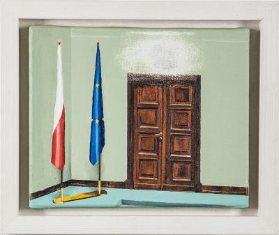 Skrobanka, 2014, olej na płótnie, 22 x 27 cm