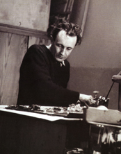 Ignacy Bieniek w pracowni Weluxu, 1967, fot. Michał Kliś