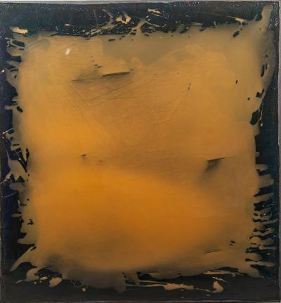Bez tytułu (ugier), 2015, olej, żywica epoksydowa na płótnie, 150 x 140 