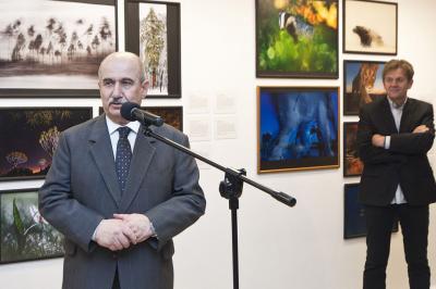 Otwarcie wystawy Fotografia Dzikiej Przyrody 2013, 5 lutego 2014, na zdjęciu Prezydent Miasta Bielska-Białej – Jacek Krywult, fot. K. Morcinek