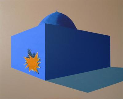 Wiktor Dyndo, Islam a terroryzm, 2009, olej, płótno, 120x160 cm