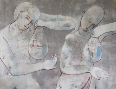 4.	Daniel Balabán, Ważenie dusz, 2018, olej, płótno, 160 x 210 cm