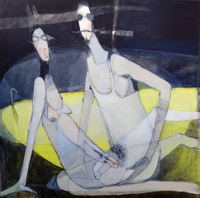 Agnieszka Handzel-Kordaczka, bez tytułu, 2016, akryl na płótnie, 100 x 100 cm
