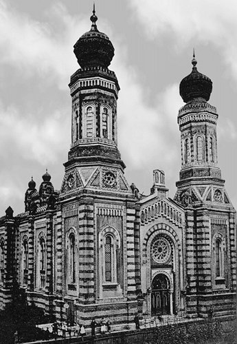 Synagoga w Bielsku, widok z pierwszej dekady XX w. arch. Gminy Wyznaniowej Żydowskiej