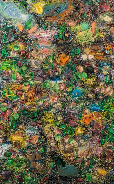 Marta Antoniak, Jurassic Park, 2014, akryl, olej, plastik na płótnie, 160 x 100 cm