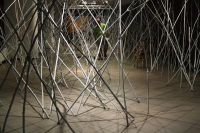 Instalacja Ernesta Zawady TUNEL, z cyklu STRUKTURA - NATURA, 2009, Galeria Bielska BWA