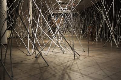 Instalacja Ernesta Zawady TUNEL, z cyklu STRUKTURA - NATURA, 2009, Galeria Bielska BWA