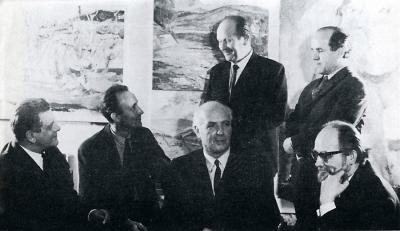 Grupa Beskid, od lewej siedzą: Jan Zipper, Ignacy Bieniek, Kazimierz Kopczyński, Jan Grabowski; od lewej stoją: Michał Kwaśny, Zenobiusz Zwolski, fot. Zygmunt Gajdzik