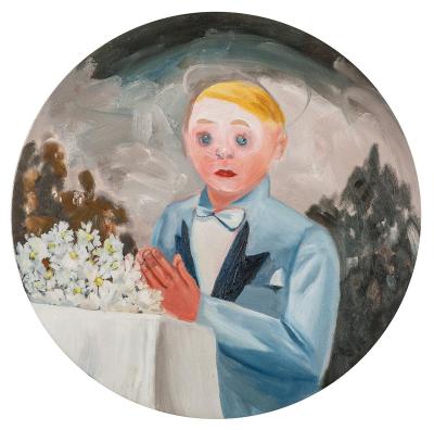 Michał Gątarek, Chłopiec z dobrego domu, 2013, olej na płótnie, 50 x 50 cm 