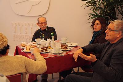 Spotkanie wspomnieniowe, od lewej: Bernadetta Turno, Michał Kliś, Agata Smalcerz, Alfred Biedrawa, fot. K. Morcinek
