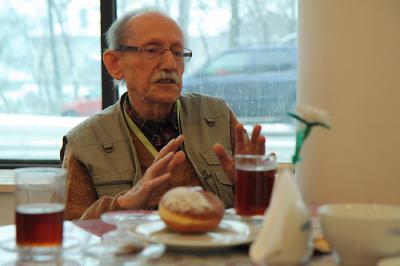 Alfred Biedrawa na spotkaniu wspomnieniowym, fot. K. Morcinek