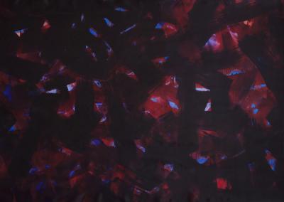 Dora Hara, Cień IX, 2011, farby wodne, jedwab, sklejka, 135 x 195 cm