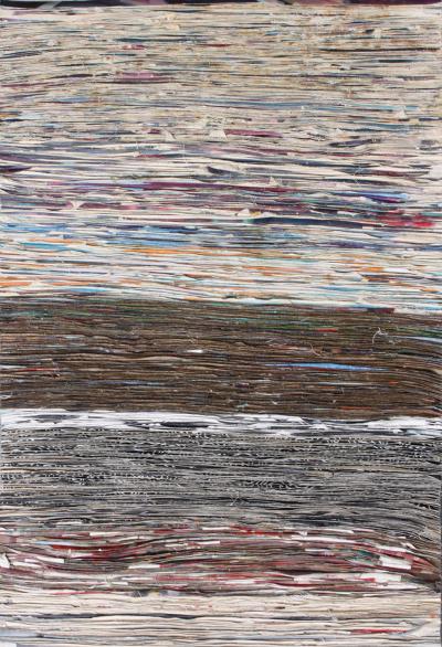 Martwe natury zebrane II, 2017, technika mieszana: akryl, olej, klej, płótno, 90 x 59 cm   