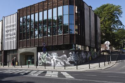 Awer, mural na fasadzie Galerii Bielskiej BWA. lipiec 2013, fot. Krzysztof Morcinek