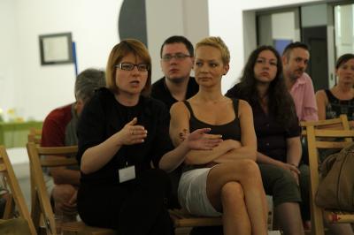 Panel dyskusyjny, od lewej Agnieszka Gniotek, Krzysztof Siatka, Agata Zbylut, Małgorzata Stalmierska, fot. K. Morcinek