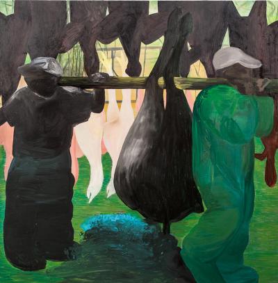 Dominika Kowynia, Towar, 2015, olej, płótno, 130 x 130 