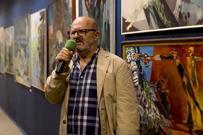 Wernisaż wystawy malarstwa Alfreda Biedrawy (1923-2016) i spotkanie wspomnieniowe poświęcone artyście, Mirosław Mikuszewski prezes ZPAP w Bielsku-Białej 