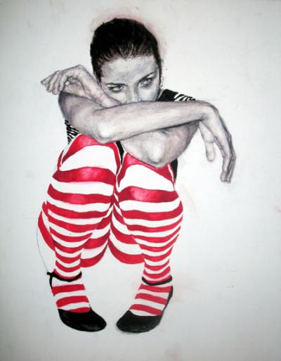 Wioleta Głowacka, Ja. Studium nudy 2, 2007, tempera, płótno, 80x70 cm