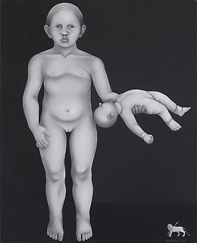 Beata Ewa Białecka, Pieta (mała), 2008, olej, płótno, 100 x 81 cm