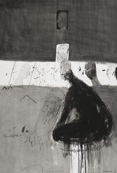 Janusz Karbowniczek, Contemplations, pencil, tempera, 2006, 90x60 cm