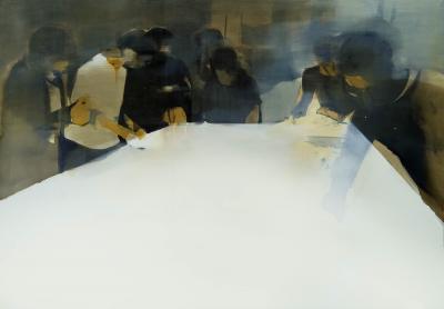Bartłomiej Zygmunt-Siegmund, Plany, 2008, akryl, olej, płótno, 135 x 190 cm