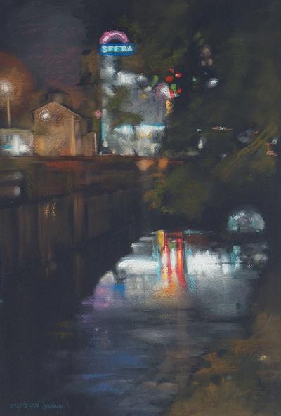 Ewa Surowiec-Butrym, Small City Lights, from the cycle City Landscape, 2007, dry pastel