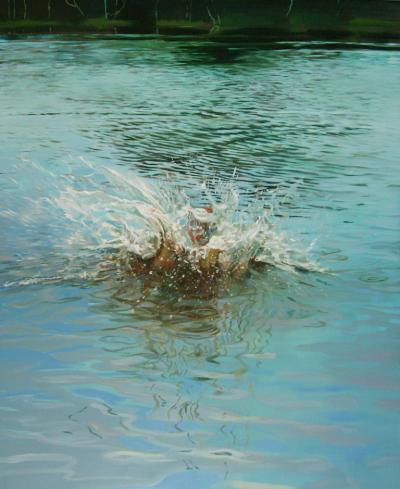Grażyna Smalej, Kąpiel L, 2011, olej, płótno, 140 x 115 cm