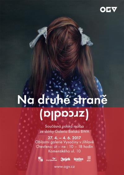 plakat wystawy, proj. Jan Janeček; wykorzystany fragment pracy Ewy Juszkiewicz Grzeczna uczennica