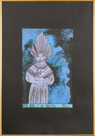 Matka Boża z La Salette, 2017, akryl na kartonie, 59 x 39 cm  