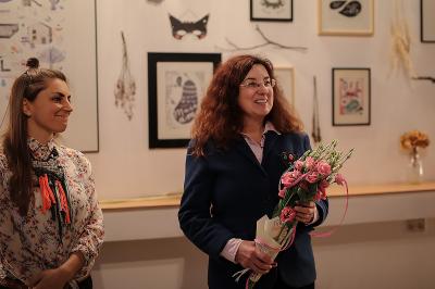 Wernisaż wystawy Alicji Jakimów ALALEA, od lewej Alicja Jakimów i Agata Smalcerz, dyrektor Galerii Bielskiej BWA