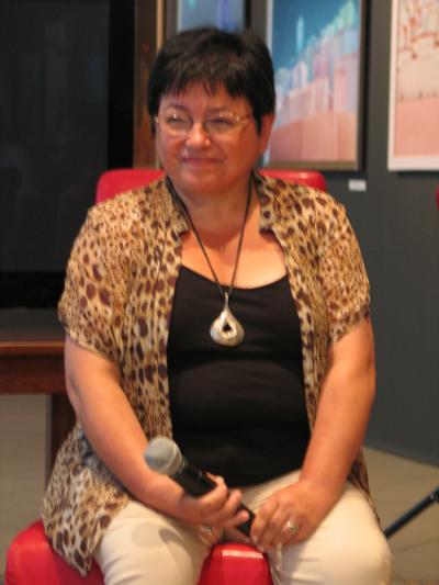 Finisaż wystawy, na zdjęciu Grażyna Krzanowska, 23 lipca 2009