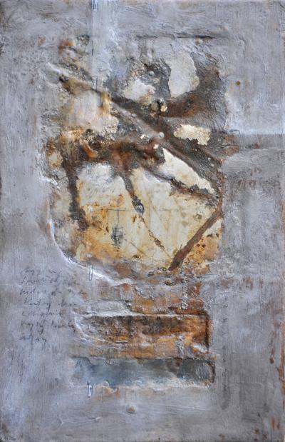 Waldemar Rudyk, Z cyklu Szare wiersze, 2011–2015, technika własna na drewnie, 30 x 19 x 4,5 cm; 8 prac