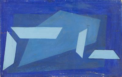 Jacek Malicki, Bez tytułu [Blue], 1970 /1980, Malarstwo, olej, płótno, 24,5 x 38