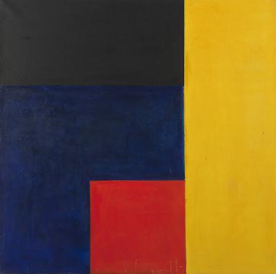 Bez tytułu [black blue yellow], 1988, Malarstwo, olej, płótno, 73 x 