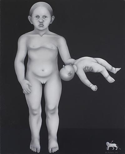 Beata Ewa Białecka, Pieta (mała) 2008, olej, płótno, 100x81 cm