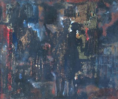 Jan Grabowski, Zakochani, 1964, tempera, papier, 27 x 32 cm