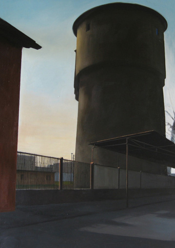 Sonia Tyczyńska, Wieża ciśnień, 2007, olej, płótno, 100x70 cm