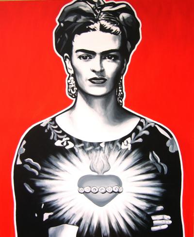 Bartłomiej Jarmoliński, Santo Subito - Frida,2008,akryl, płótno, 120x100 cm