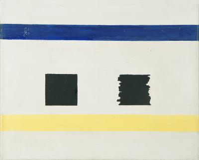 Jacek Malicki, Czarne dziury, 1979, Malarstwo, olej na emulsji, na płótnie, 2 części 50 x 60