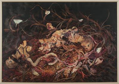 Konrad Maciejewicz, Bez tytułu z cyklu Afrodit, 2012, kolaż, papier,  70 x 100 cm